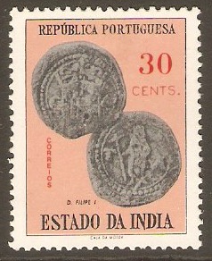 Portuguese India 1958 30c Coins series. SG691.