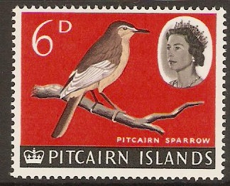 Pitcairn Islands 1964 6d Pitcairn Warbler Bird. SG41.