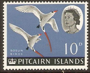 Pitcairn Islands 1964 10d Red-tailed Tropic Birds. SG43.