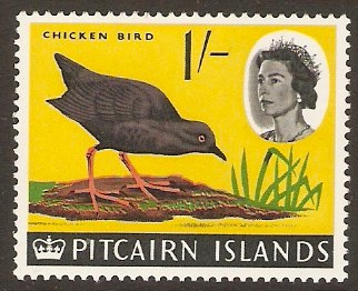 Pitcairn Islands 1964 1s Henderson Island Crake Bird. SG44.