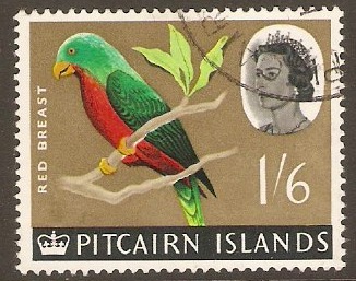 Pitcairn Islands 1964 1s.6d Stephen's Lory Bird. SG45.
