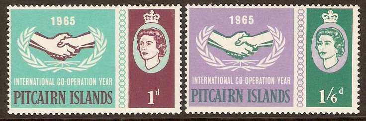 Pitcairn Islands 1965 Int. Cooperation Year Set. SG51-SG52.