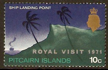 Pitcairn Islands 1971 10c Royal Visit Stamp. SG115.