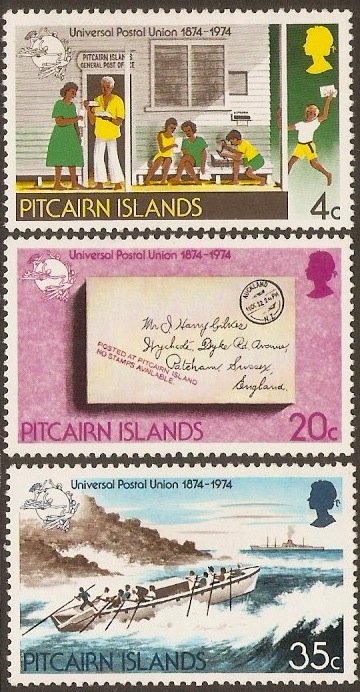 Pitcairn Islands 1974 UPU Centenary Set. SG152-SG154.