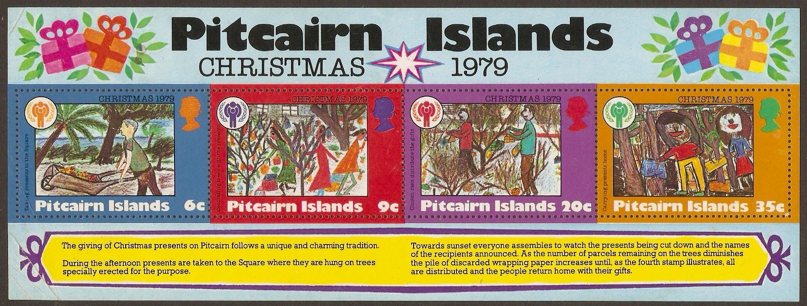 Pitcairn Islands 1979 Christmas Sheet. SGMS204.
