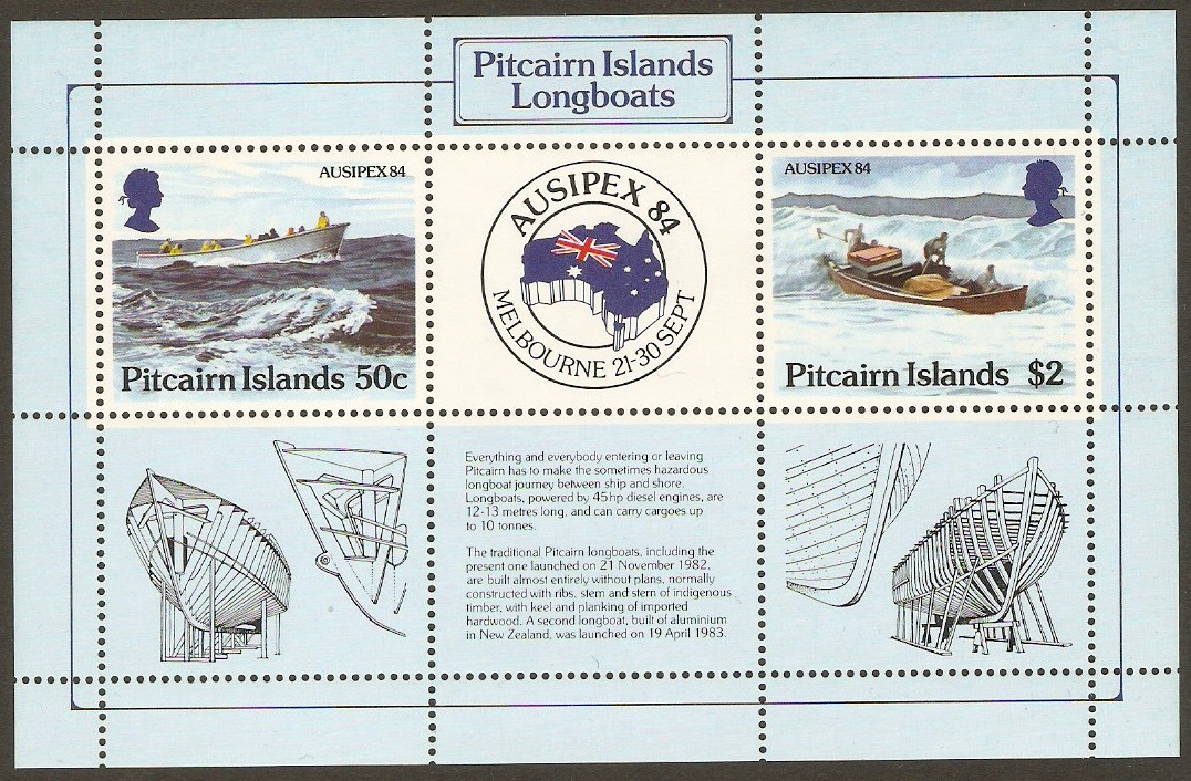 Pitcairn Islands 1984 Stamp Exhibition Sheet. SGMS263.