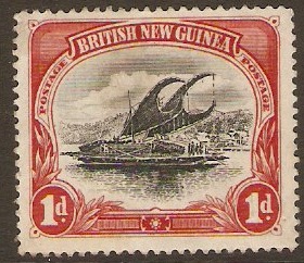 New Guinea 1901 1d Black and carmine. SG10.