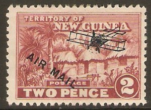 New Guinea 1931 2d Claret - Air Mail Overprint. SG140.