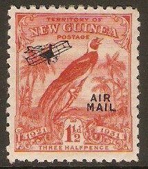 New Guinea 1931 1d Vermilion - Air Mail Overprint. SG165.