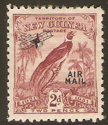 New Guinea 1931 2d Claret - Air Mail Overprint. SG166.