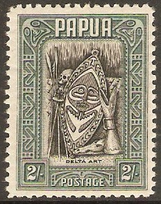Papua 1932 2s Black and slate-green. SG141.