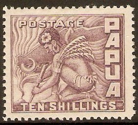 Papua 1932 10s Violet. SG144.