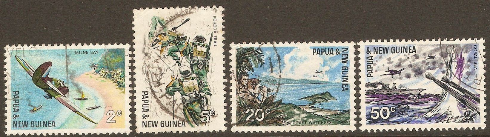 Papua New Guinea 1967 Pacific War Anniversary set. SG117-SG120.