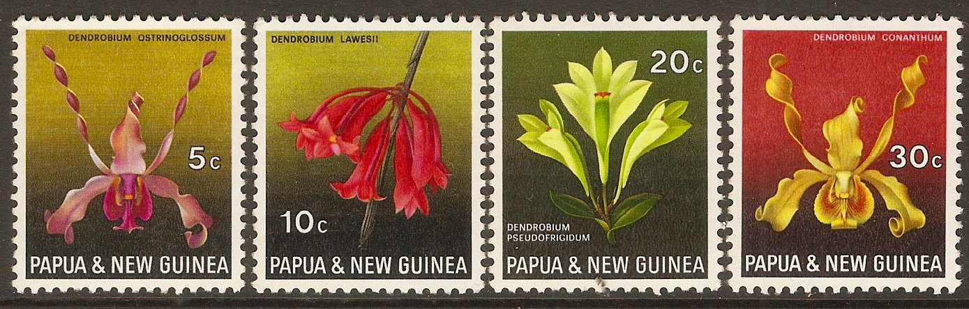 Papua New Guinea 1969 Orchids set. SG159-SG162.