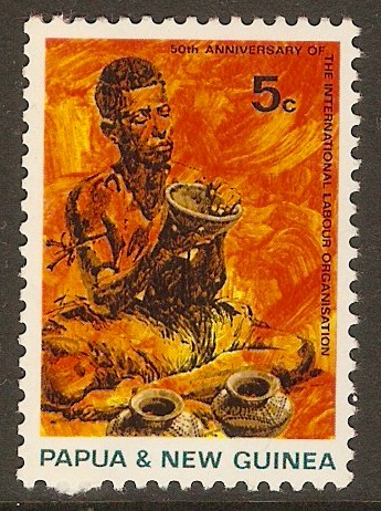 Papua New Guinea 1969 5c ILO Anniversary stamp. SG164.