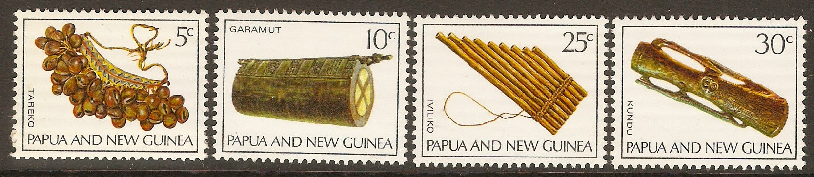 Papua New Guinea 1969 Musical Instruments set. SG165-SG168.