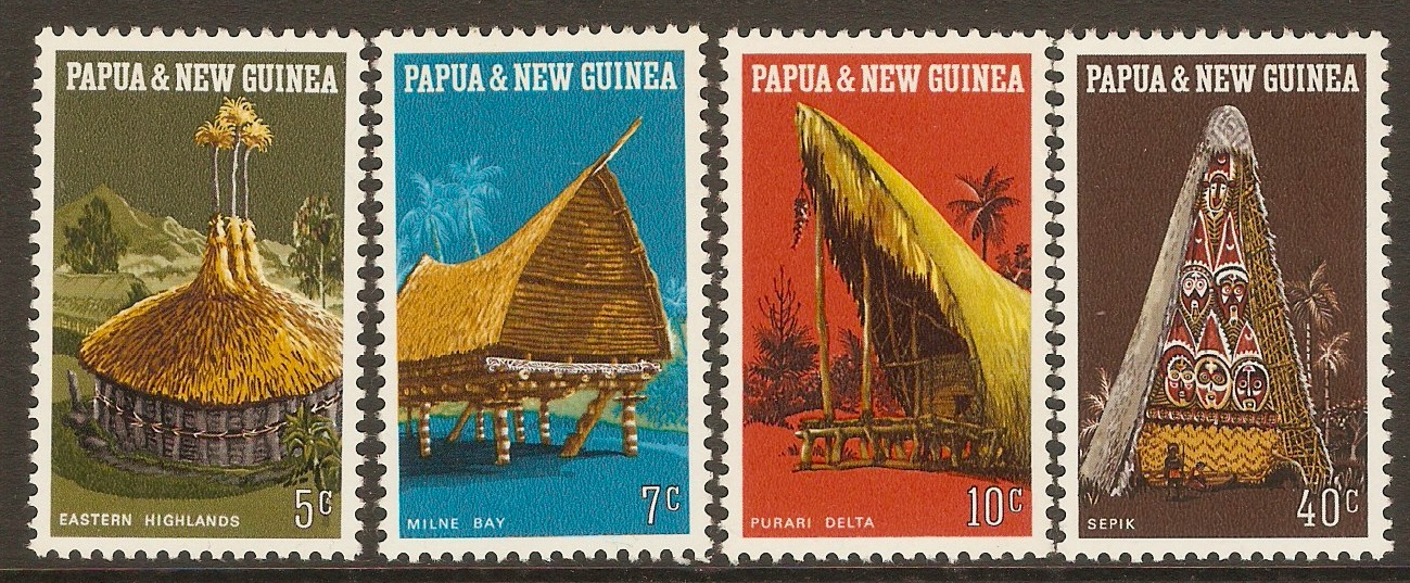 Papua New Guinea 1971 Native Dwellings set. SG191-SG194.