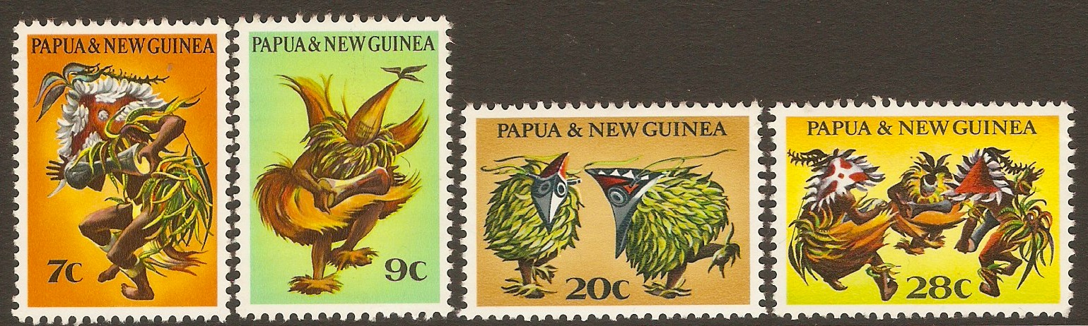 Papua New Guinea 1971 Native Dancers set. SG208-SG211.