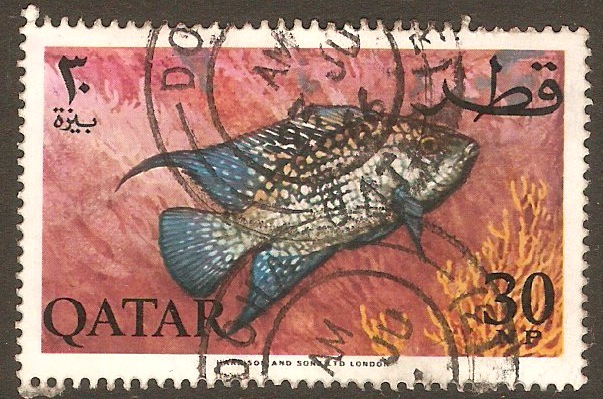 Qatar 1965 30np Fish series. SG77.
