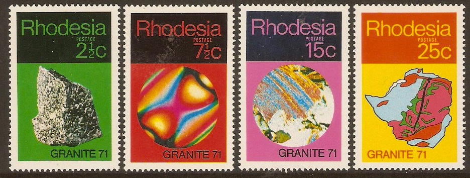 Rhodesia 1971 "Granite 71" Set. SG465-SG468.