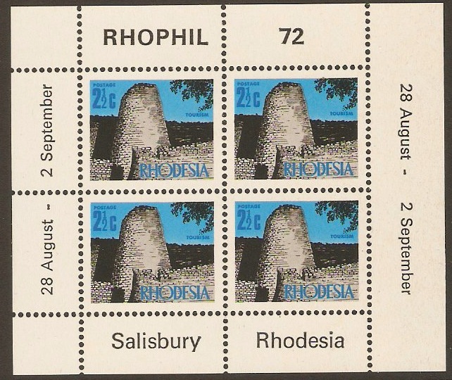 Rhodesia 1972 "Rhophil '72" Sheet. SGMS475.