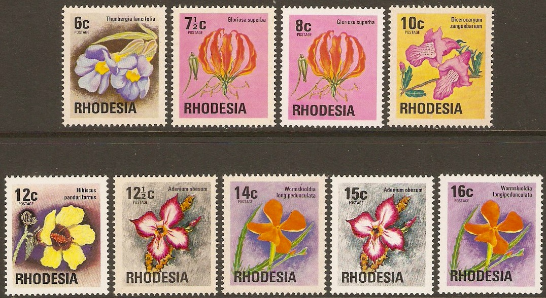 Rhodesia 1974 Wild Flowers Set. SG494-SG502.
