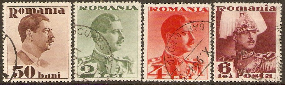 Romania 1934 King Carol II Set. SG1295-SG1298.
