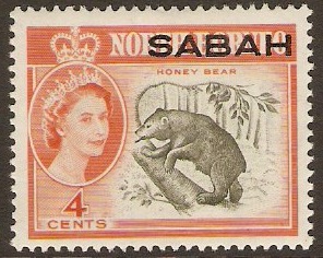 Sabah 1964 4c Bronze-green and orange. SG409.