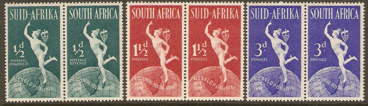 South Africa 1949 UPU Anniversary Set. SG128-SG130.