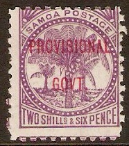 Samoa 1899 2s.6d Reddish purple. SG97.