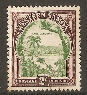 Samoa 1935 2s Green and purple-brown. SG187.