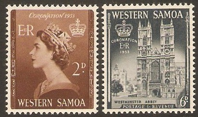 Samoa 1953 Coronation Set. SG229-SG230.