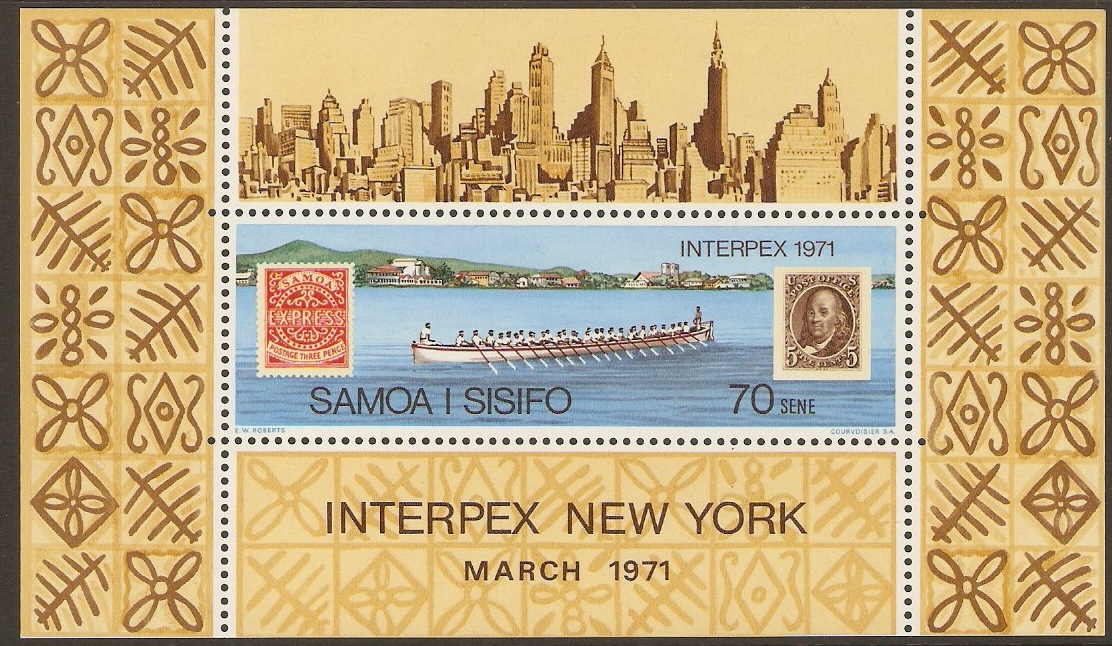 Samoa 1971 Stamp Exhibition Sheet. SGMS364.