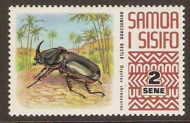 Samoa 1972 2s Beetle Stamp. SG391.