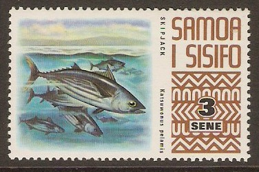 Samoa 1972 3s Fish Stamp. SG392.