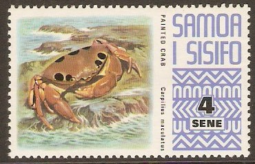Samoa 1972 4s Crab Stamp. SG393.