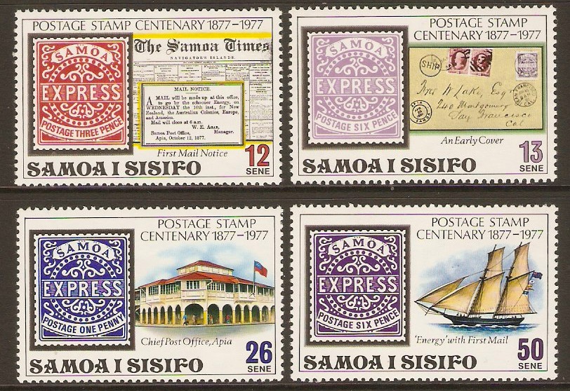 Samoa 1977 Stamp Anniversary Stamps Set. SG488-SG491.