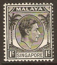 Singapore 1948 1c Black. SG1.
