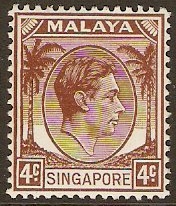 Singapore 1948 4c Brown. SG4.