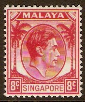 Singapore 1948 8c Scarlet. SG6.