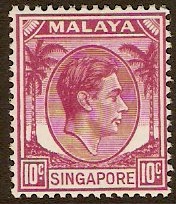 Singapore 1948 10c Purple. SG7.