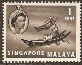 Singapore 1955 1c Black. SG38.