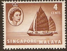 Singapore 1955 4c Brown. SG40.