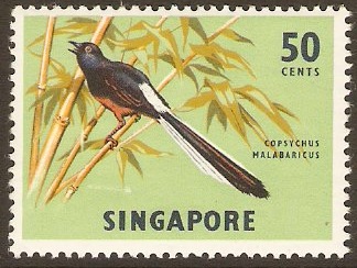 Singapore 1962 50c Orchids, Fish and Bird Series. SG74.
