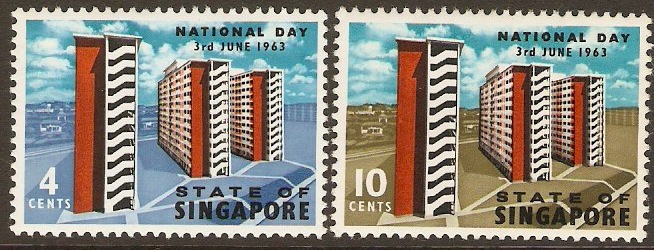 Singapore 1963 National Day Set. SG80-SG81.