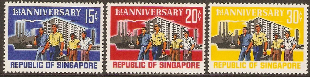 Singapore 1966 Republic Anniversary Set. SG89-SG91.