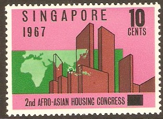 Singapore 1967 10c Housing Congress Stamp. SG95.