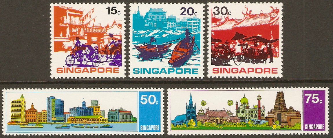 Singapore 1971 Tourism Stamps Set. SG150-SG154.