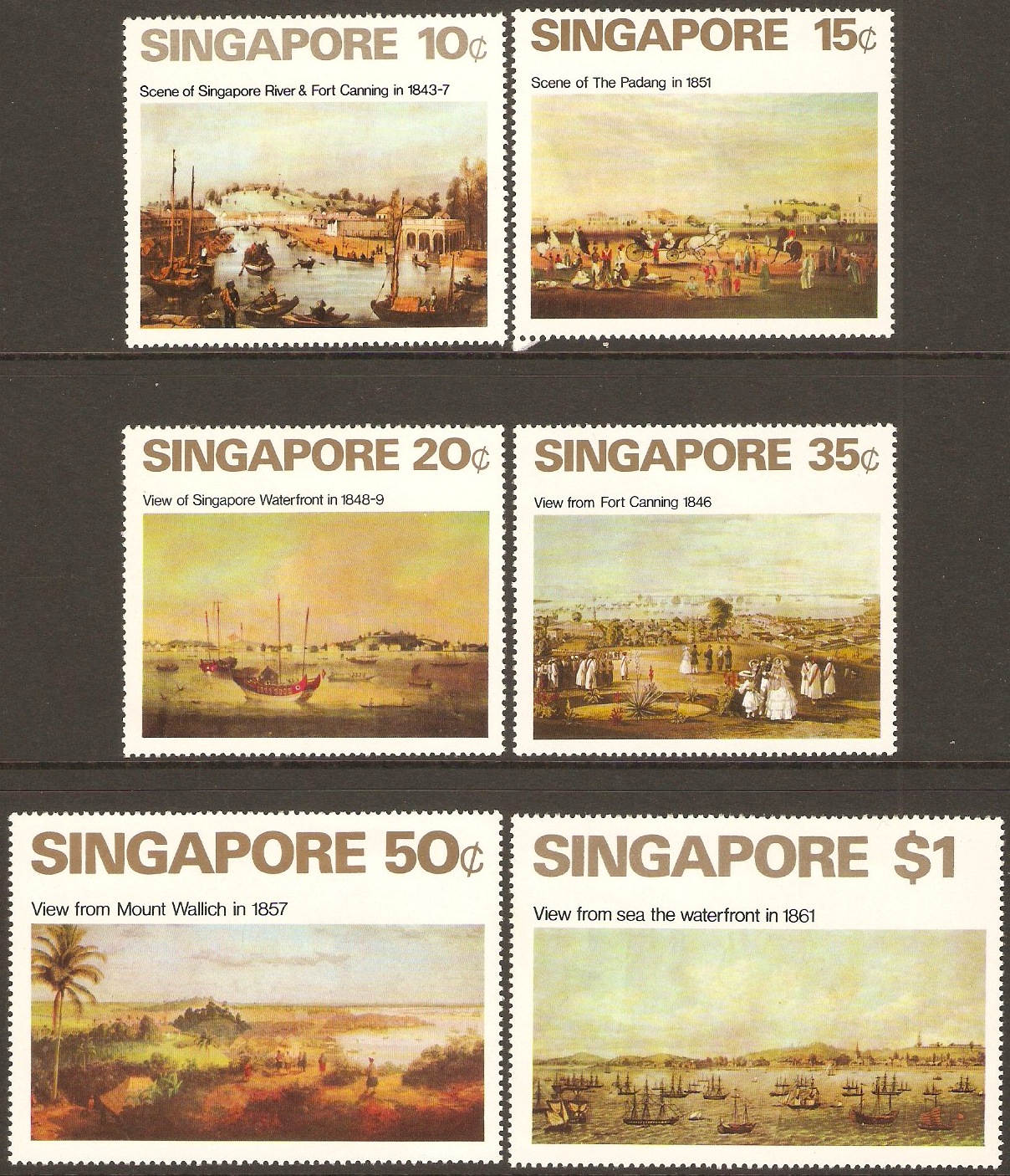 Singapore 1971 Art Stamps Set. SG165-SG170.
