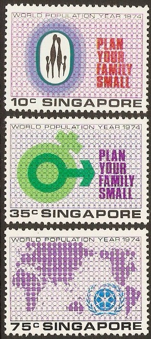 Singapore 1974 Population Year Set. SG238-SG240.